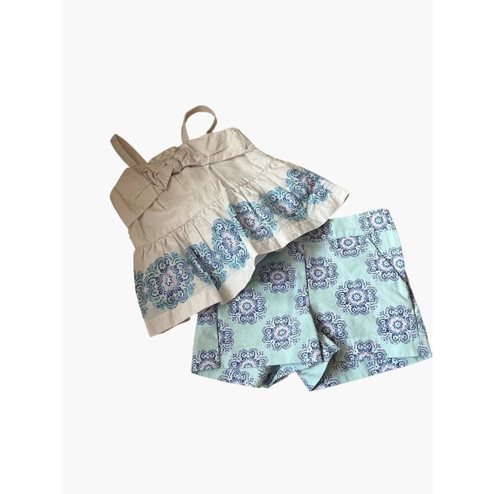 Janie & Jack Outift Size 2 Short Set Blue Purple